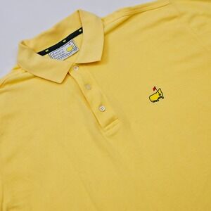 Augusta National Masters Polo Mens XL Slazenger‎ Yellow Cotton Pique Golf Shirt